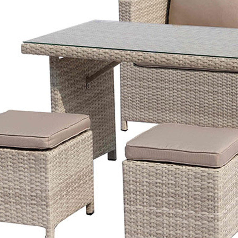 50" Beige Glass And Iron Coffee Table - Homeroots - Flyclothing LLC