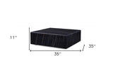 35" Black Genuine Marble And Brass Square Coffee Table - Homeroots - Flyclothing LLC