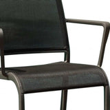 Set Of 4 Gray Stackable Aluminum Sling Arm Chairs - Homeroots - Flyclothing LLC