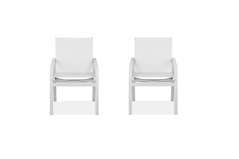 Set of Two 22" White Metal Indoor Outdoor Dining Chair - Homeroots