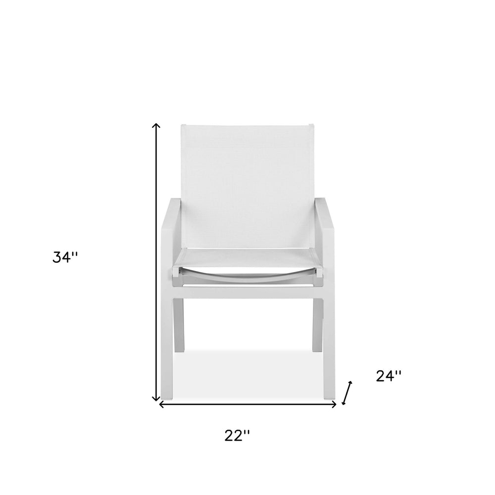 Set of Two 22" White Metal Indoor Outdoor Dining Chair - Homeroots