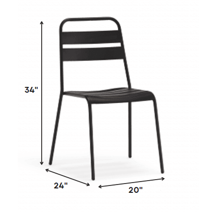 Set Of 4 Gray Stacking Aluminum Armless Chairs - Homeroots - Flyclothing LLC