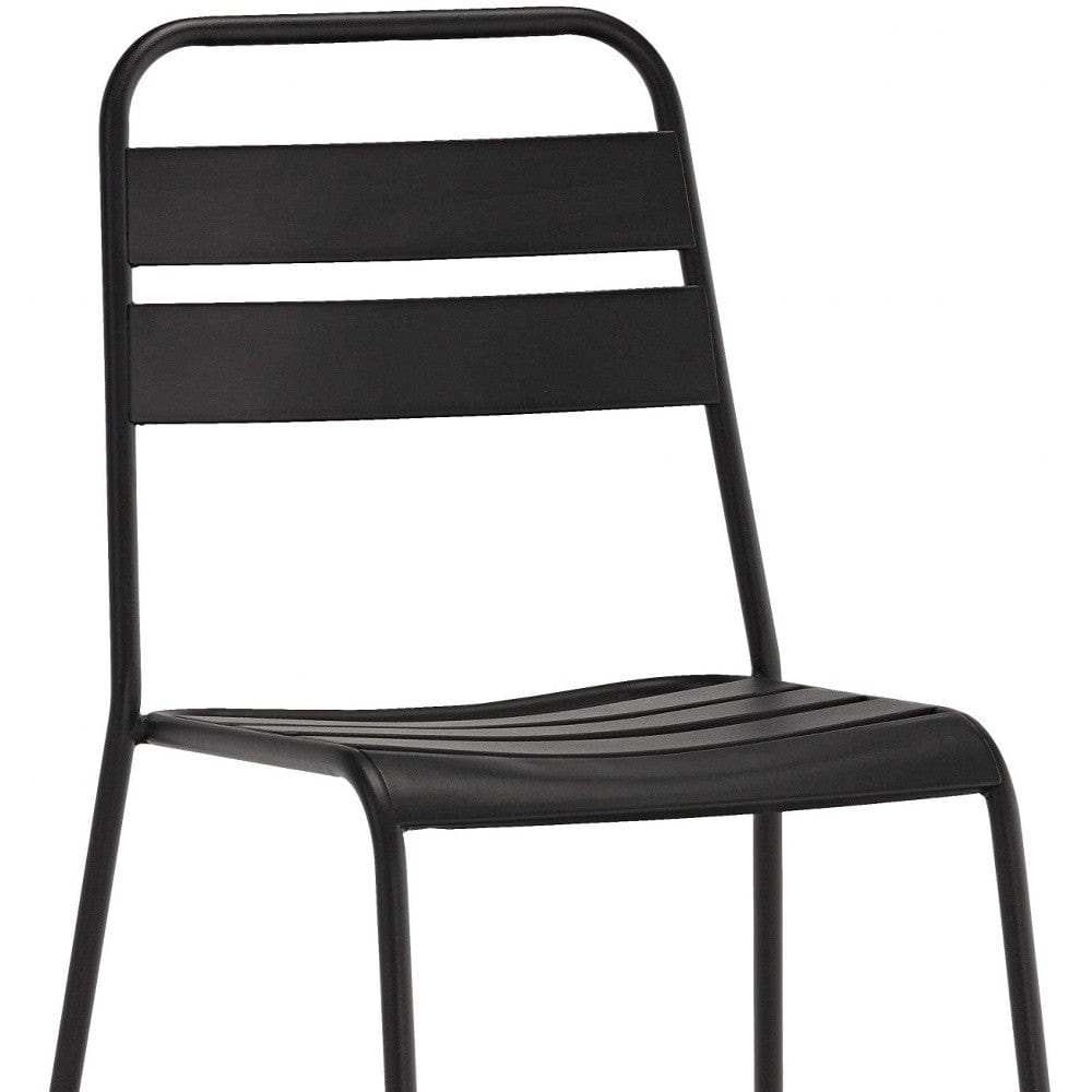 Set Of 4 Gray Stacking Aluminum Armless Chairs - Homeroots - Flyclothing LLC