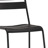 Set Of 4 Gray Stacking Aluminum Armless Chairs - Homeroots - Flyclothing LLC