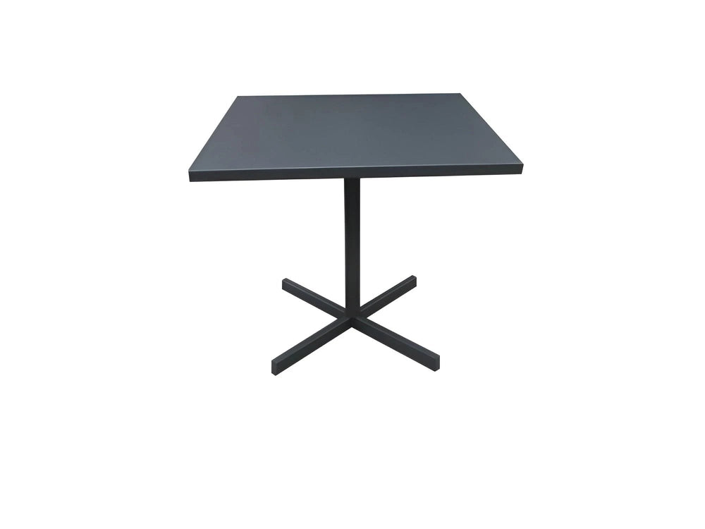 32" Gray Square Aluminum Pedestal Base Dining Table - Homeroots - Flyclothing LLC