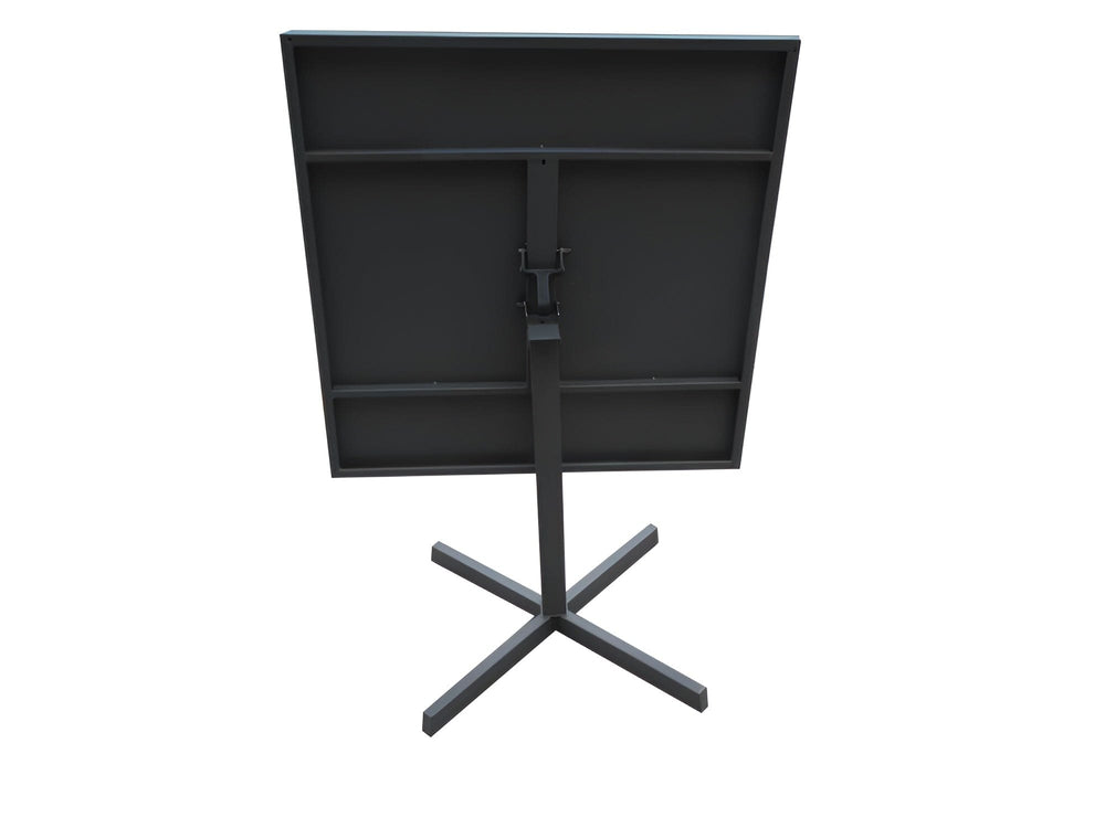 32" Gray Square Aluminum Pedestal Base Dining Table - Homeroots - Flyclothing LLC