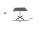 32" Gray Square Aluminum Pedestal Base Dining Table - Homeroots - Flyclothing LLC