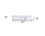 91 X 18 X 19 White Stainless Steel Tv Unit - Homeroots - Flyclothing LLC