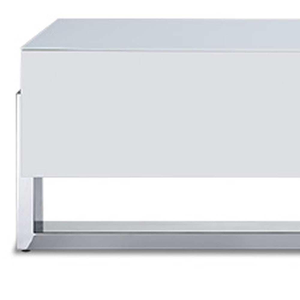 91 X 18 X 19 White Stainless Steel Tv Unit - Homeroots - Flyclothing LLC