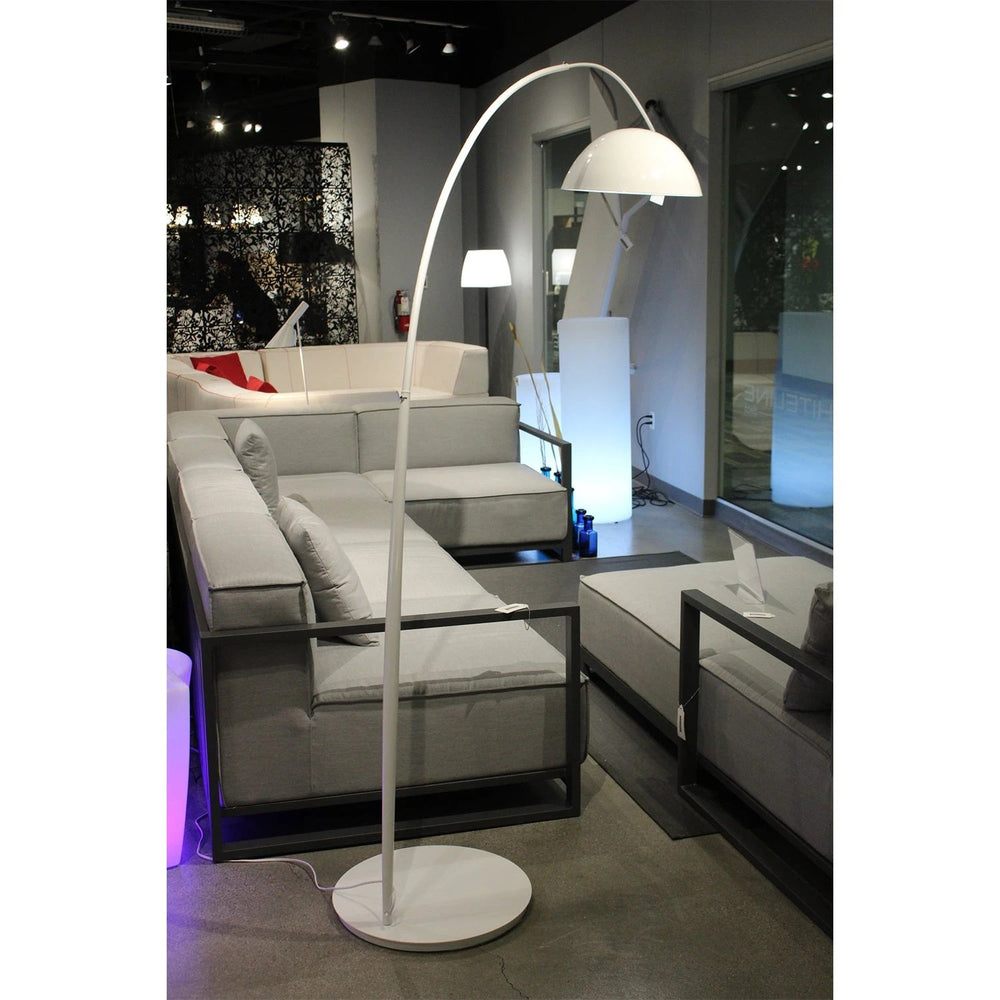 91" White Steel Arched Floor Lamp - Homeroots - Flyclothing LLC