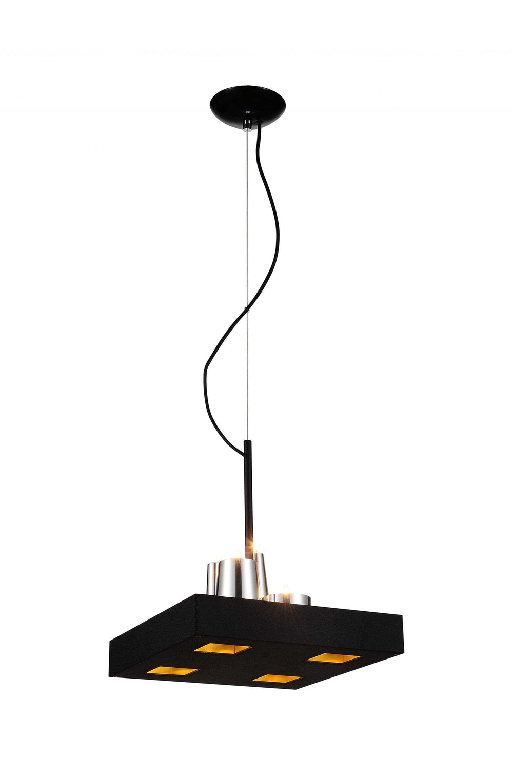 14 X 14 X 59 Black Stainless Steel Pendant Lamp - Homeroots - Flyclothing LLC