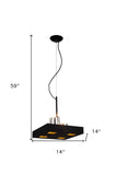 14 X 14 X 59 Black Stainless Steel Pendant Lamp - Homeroots - Flyclothing LLC