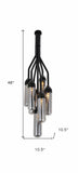 Shaded Empire Six Light Metal and Glass Flush Ceiling Light With Clear Shades - Homeroots - Flyclothing LLC
