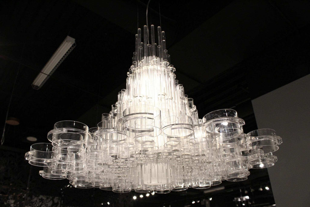 39 X 39 X 70 White Acrylic Pendant Lamp - Homeroots - Flyclothing LLC