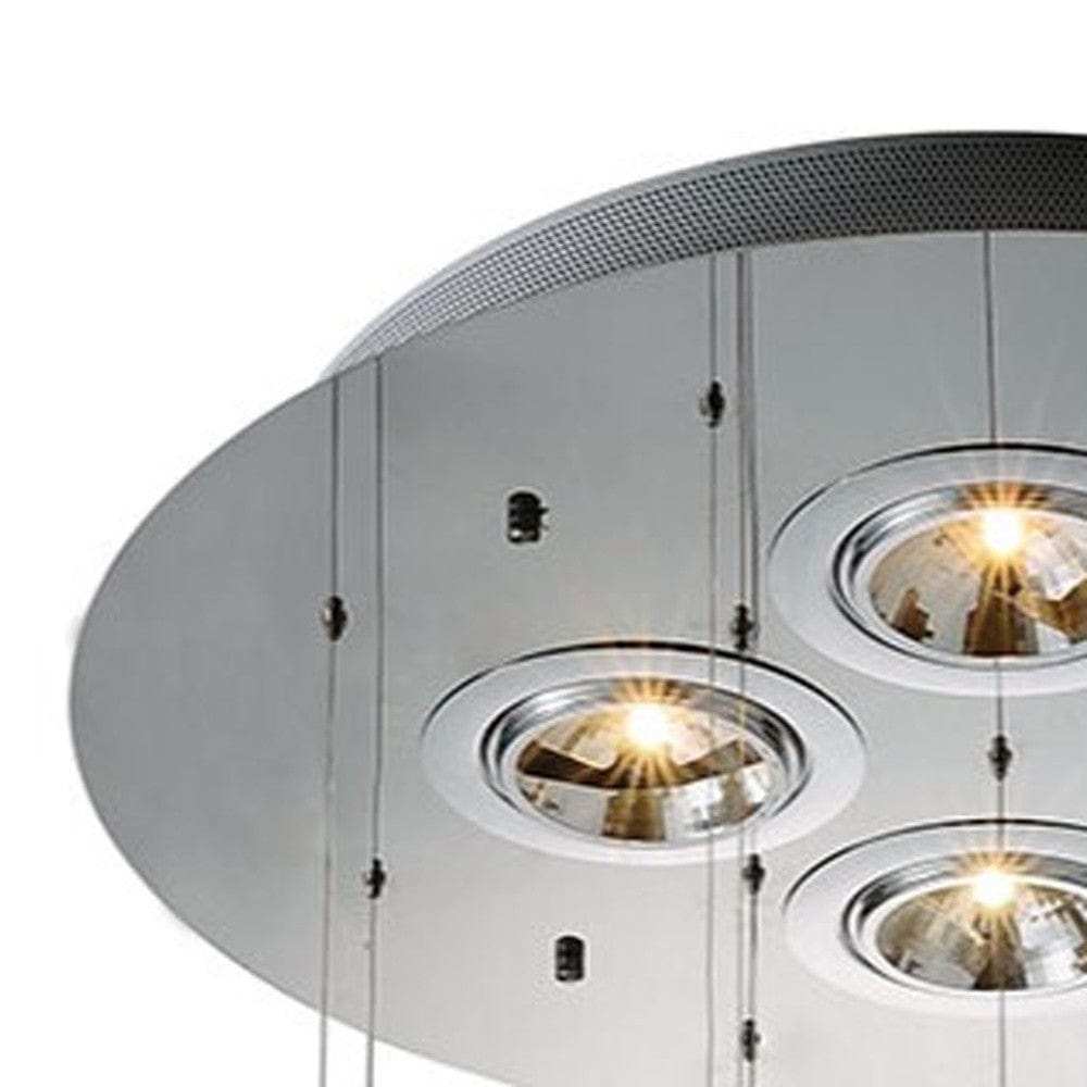 Clear Candle Style Four Light Metal and Glass Ceiling Light - Homeroots - Flyclothing LLC