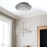 Clear Candle Style Four Light Metal and Glass Ceiling Light - Homeroots - Flyclothing LLC