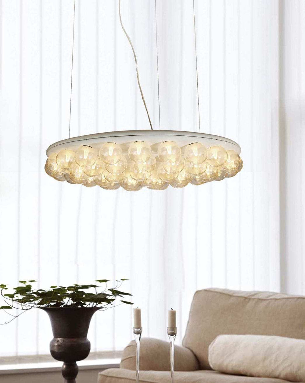 29 X 29 X 7 White Glass Metal Pendant Lamp - Homeroots - Flyclothing LLC