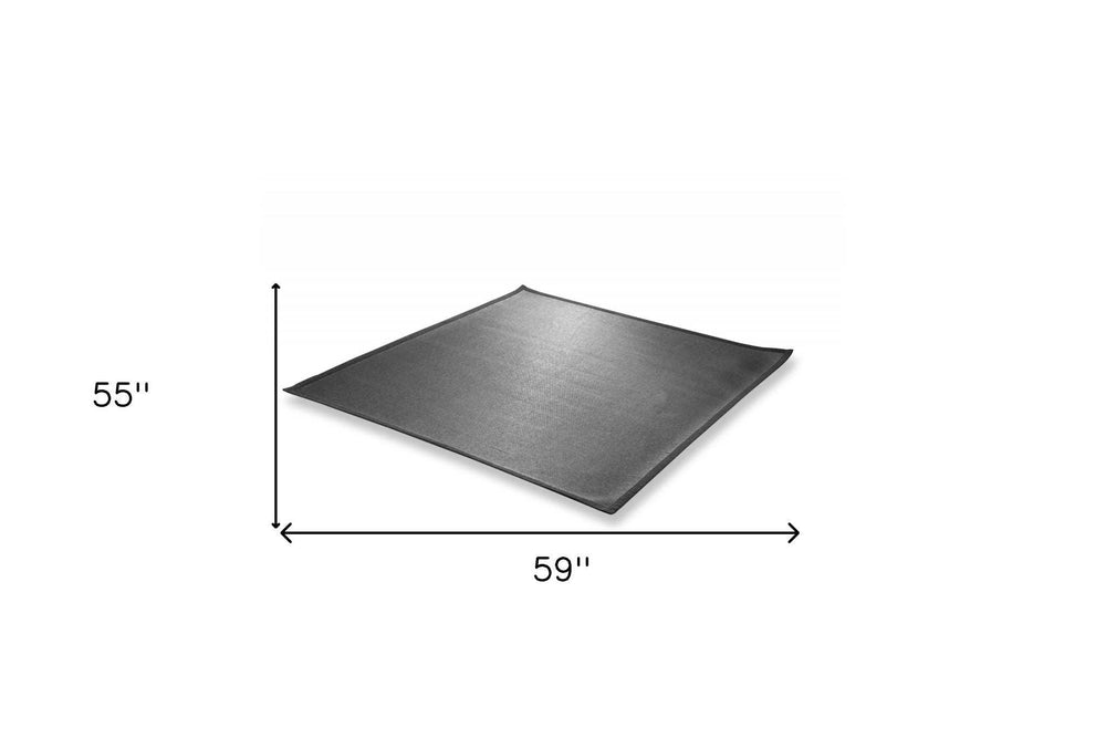 5' Charcoal Square Indoor Outdoor Area Rug - Homeroots - Flyclothing LLC