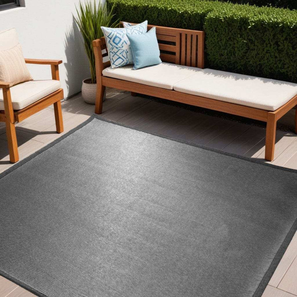 5' Charcoal Square Indoor Outdoor Area Rug - Homeroots - Flyclothing LLC
