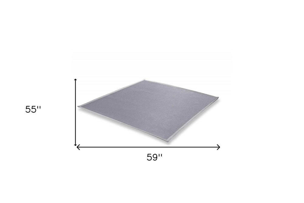 5' Light Gray Square Indoor Outdoor Area Rug - Homeroots - Flyclothing LLC