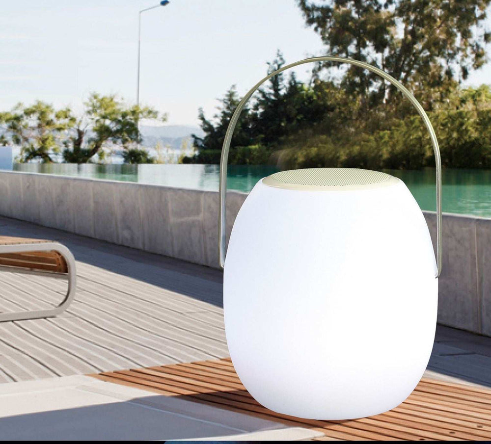 9 X 9 X 14 White Plastic Portable Speaker - Homeroots - Flyclothing LLC