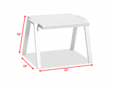 16" White Aluminum End Table - Homeroots