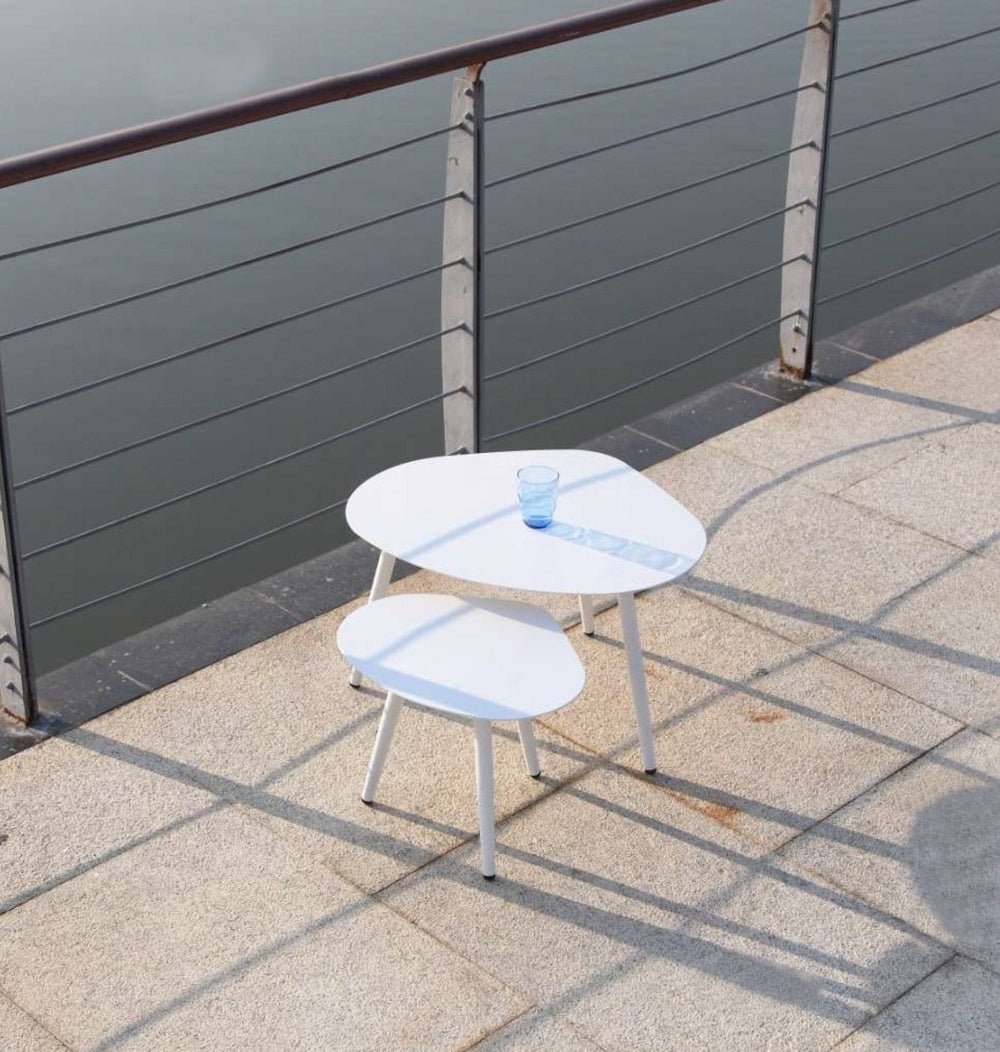 16" White Aluminum End Table - Homeroots