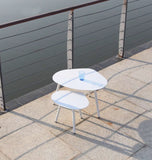 16" White Aluminum End Table - Homeroots