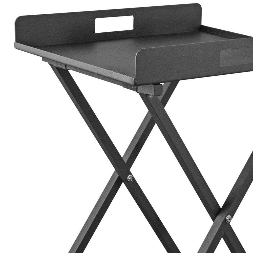 Gray Aluminum Indoor Outdoor Tray Table - Homeroots - Flyclothing LLC