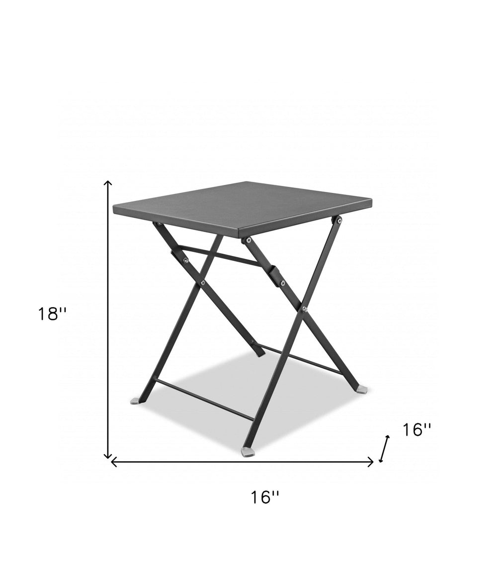18" Gray Stainless Steel Square End Table - Homeroots - Flyclothing LLC