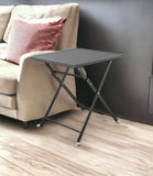 18" Gray Stainless Steel Square End Table - Homeroots - Flyclothing LLC