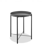 21" Gray Aluminum Round End Table - Homeroots - Flyclothing LLC
