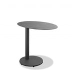 20" Gray Oval Aluminum Outdoor Side Table - Homeroots - Flyclothing LLC