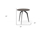 20" Black And Gray Ceramic Round End Table - Homeroots