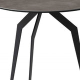 20" Black And Gray Ceramic Round End Table - Homeroots