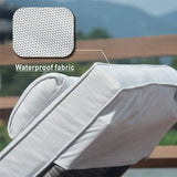 78" Set of Two Brown Indoor Outdoor Chaise Lounge with Beige Cushion - Homeroots