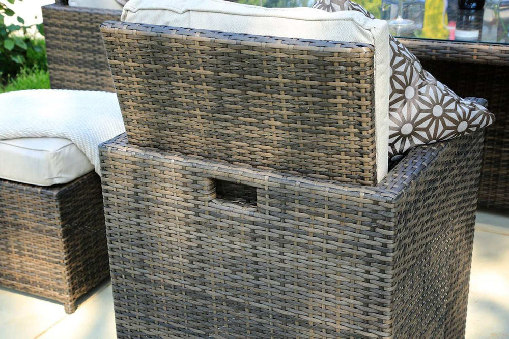 Nine Piece Clear and Gray Glass Dining Set - Homeroots - Flyclothing LLC