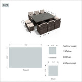 11 Piece Clear and Gray Glass Dining Set - Homeroots - Flyclothing LLC