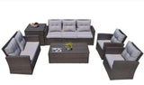 Six Piece Outdoor Brown Metal Sofa Seating Group With Cushions - Homeroots - Flyclothing LLC