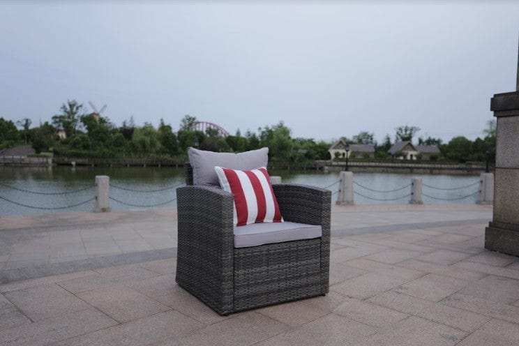 Six Piece Outdoor Brown Metal Sofa Seating Group With Cushions - Homeroots - Flyclothing LLC