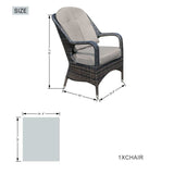 Brown Wicker Round Outdoor Fire Pit Dining Set With 8 Chairs - Homeroots - Flyclothing LLC