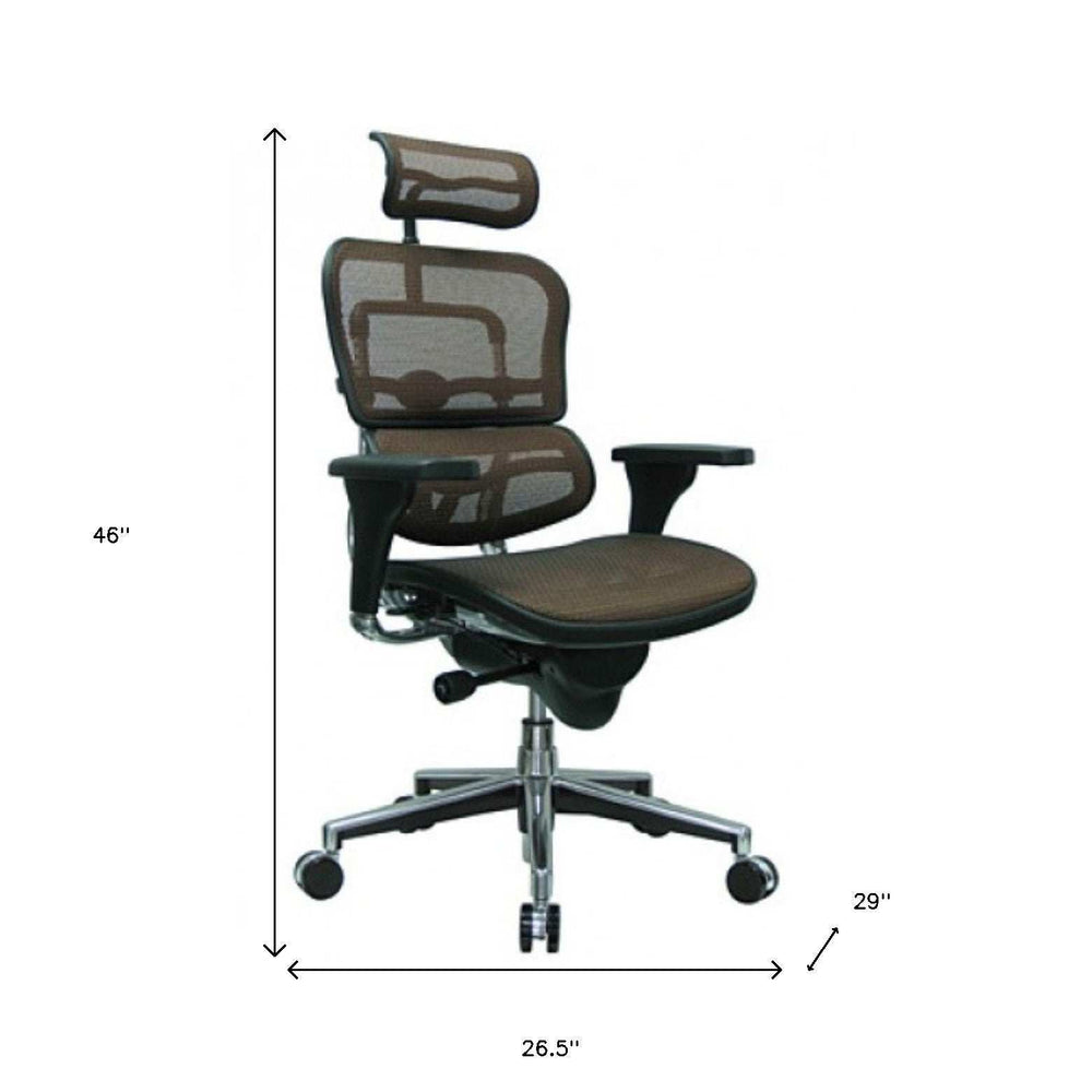 Black and Silver Adjustable Swivel Mesh Rolling Executive Office Chair - Homeroots - Flyclothing LLC