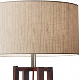 60" Solid Wood Novelty Floor Lamp With Beige Drum Shade - Homeroots - Flyclothing LLC