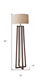 60" Solid Wood Novelty Floor Lamp With Beige Drum Shade - Homeroots - Flyclothing LLC