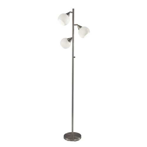 Floor Lamp Brushed Steel Metal Three Adjustable Globes - Homeroots - Flyclothing LLC