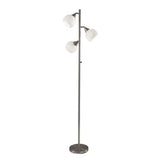 Floor Lamp Brushed Steel Metal Three Adjustable Globes - Homeroots - Flyclothing LLC