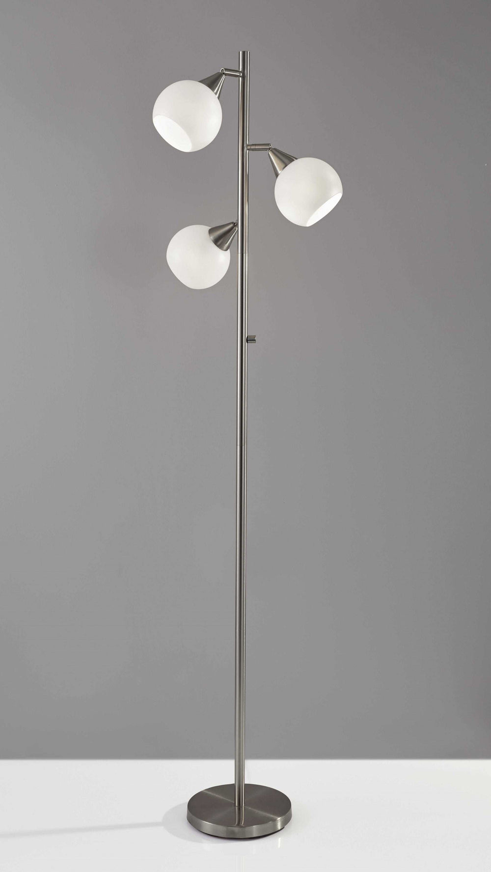 Floor Lamp Brushed Steel Metal Three Adjustable Globes - Homeroots - Flyclothing LLC