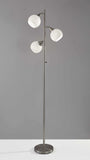 Floor Lamp Brushed Steel Metal Three Adjustable Globes - Homeroots - Flyclothing LLC