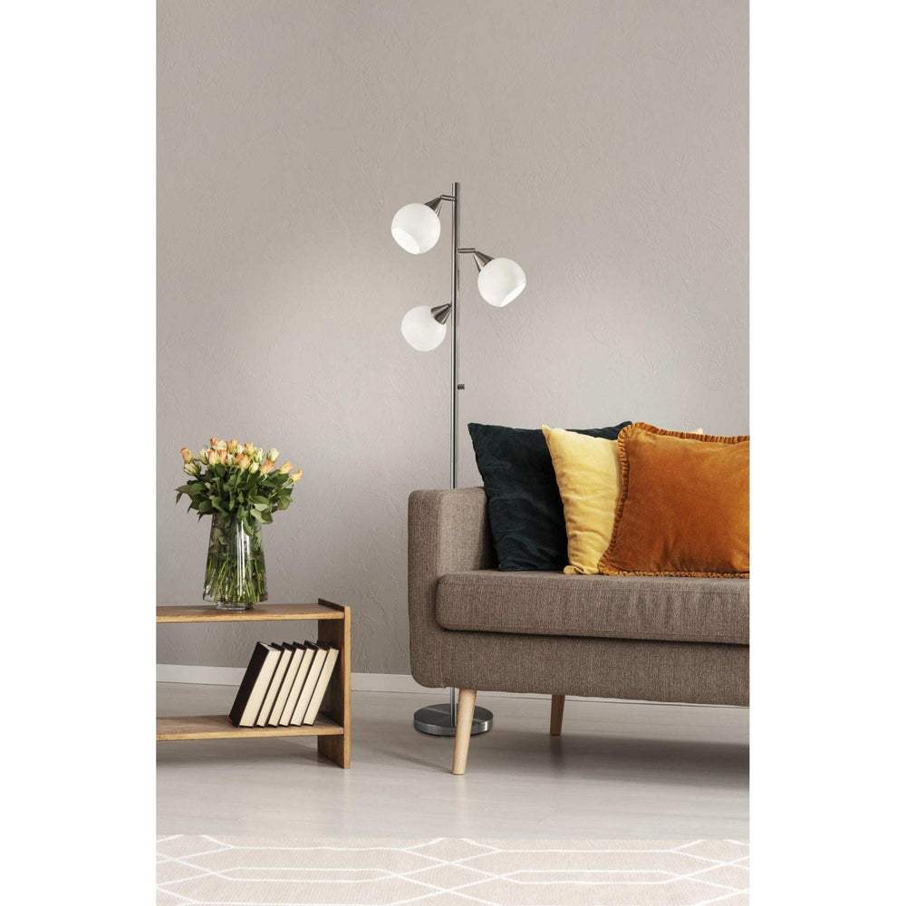Floor Lamp Brushed Steel Metal Three Adjustable Globes - Homeroots - Flyclothing LLC