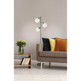 Floor Lamp Brushed Steel Metal Three Adjustable Globes - Homeroots - Flyclothing LLC